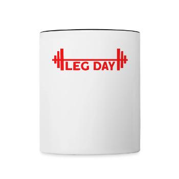 Je ne saute jamais le jour des jambes - Mug contrasté - blanc/noir - Devant