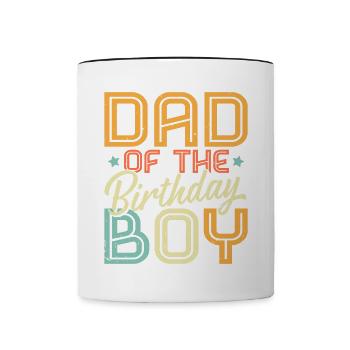 Dad Of The Birthday Boy - Tasse zweifarbig - Weiß/Schwarz - Vorne