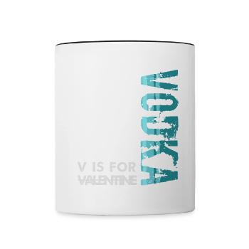 V is for Vodka - Contrasting Mug - white/black - Front