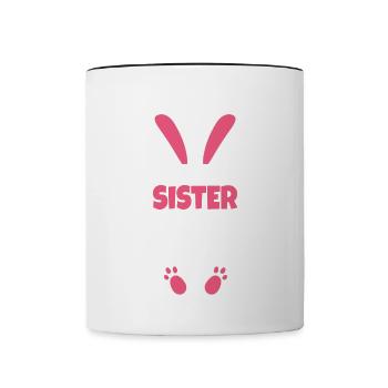 Will Trade Sister For Easter Candy - Contrasting Mug - white/black - Front