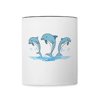Team Dolphins - Contrasting Mug - white/black - Front