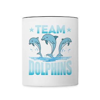 Team Dolphins - Tasse zweifarbig - Weiß/Schwarz - Vorne