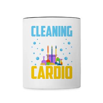 Le nettoyage est mon cardio - Mug contrasté - blanc/noir - Devant