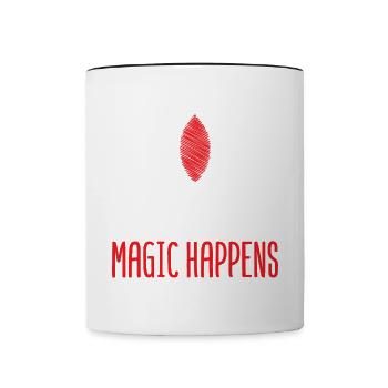 Papa plaisante là où la magie se produit - Mug contrasté - blanc/noir - Devant