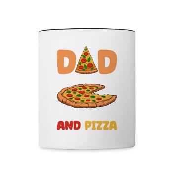 Dad The Provider Of Hugs And Pizza - Tasse zweifarbig - Weiß/Schwarz - Vorne