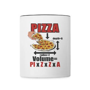 Pizza Formel Volumen Mathe - Tasse zweifarbig - Weiß/Schwarz - Vorne