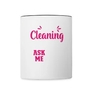 Besoin d’une femme de ménage Demandez-moi - Mug contrasté - blanc/noir - Devant