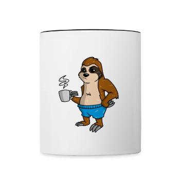 Coffee Sloth - Contrasting Mug - white/black - Front