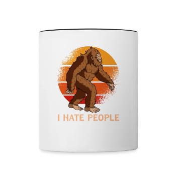 Je déteste les gens Bigfoot - Mug contrasté - blanc/noir - Devant