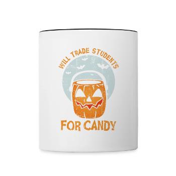 Échangera des étudiants contre des bonbons - Mug contrasté - blanc/noir - Devant