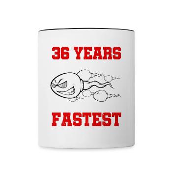 36 years ago I Was The Fastest - Contrasting Mug - white/black - Front