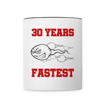 Il y a 30 ans, j’étais le plus rapide - Mug contrasté - blanc/noir - Devant