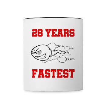 28 years ago I Was The Fastest - Contrasting Mug - white/black - Front