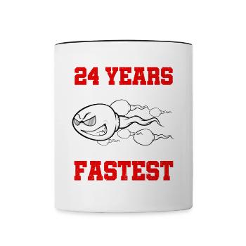 24 years ago I was the fastest - Contrasting Mug - white/black - Front