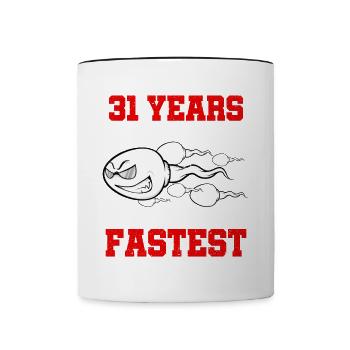 31 years ago I Was The Fastest - Contrasting Mug - white/black - Front