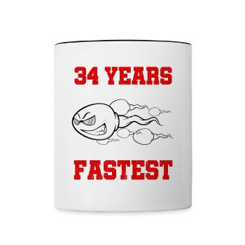 34 years ago I Was The Fastest - Contrasting Mug - white/black - Front