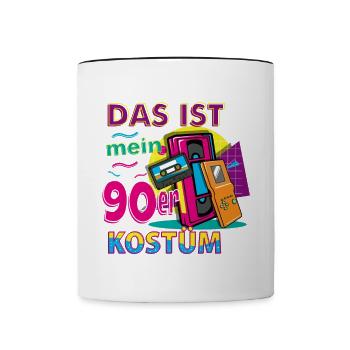 Das ist mein 90er Kostüm - Tasse zweifarbig - Weiß/Schwarz - Vorne