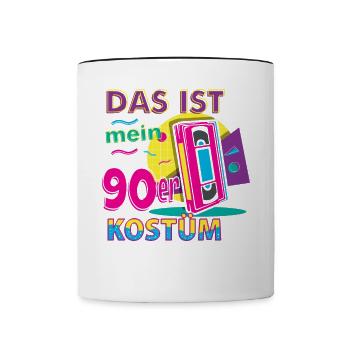 Das ist mein 90er Kostüm - Tasse zweifarbig - Weiß/Schwarz - Vorne