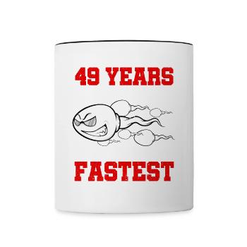 49 years ago I Was The Fastest - Contrasting Mug - white/black - Front