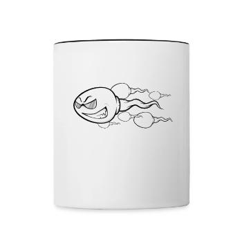 Vor 46 Jahren war ich mal der Schnellste - Tasse zweifarbig - Weiß/Schwarz - Vorne