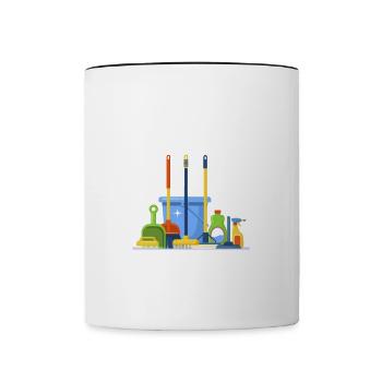 Housekeeping Squad We Clean It Like We Mean It - Contrasting Mug - white/black - Front