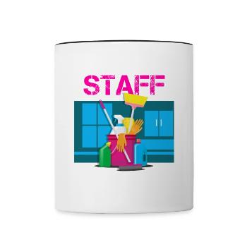 Cleaning Staff We Clean It Like We Mean It - Contrasting Mug - white/black - Front