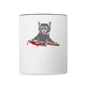 Du Bist Lustig Dich Töte Ich Zuletzt - Tasse zweifarbig - Weiß/Schwarz - Vorne