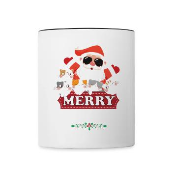 Merry Christmas - Tasse zweifarbig - Weiß/Schwarz - Vorne