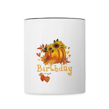 Papa de la fille d’anniversaire - Mug contrasté - blanc/noir - Devant