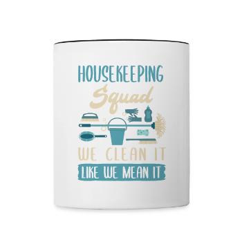 Housekeeping Squad - Contrasting Mug - white/black - Front