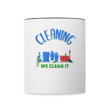 Cleaning Staff - Tasse zweifarbig - Weiß/Schwarz - Vorne