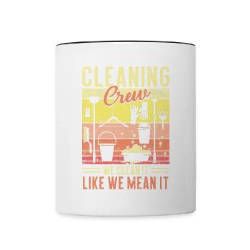 Cleaning Crew - Tasse zweifarbig - Weiß/Schwarz - Vorne