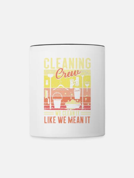 Cleaning Crew - Tasse zweifarbig - Weiß/Schwarz