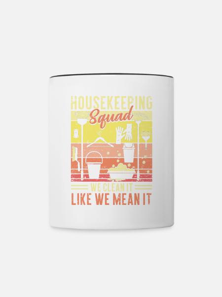 Housekeeping Squad - Tasse zweifarbig - Weiß/Schwarz