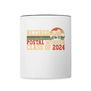 Retired Postal Worker Class Of 2024 - Contrasting Mug - white/black - Front