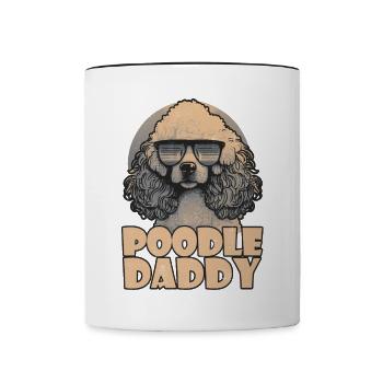 Caniche Papa - Mug contrasté - blanc/noir - Devant