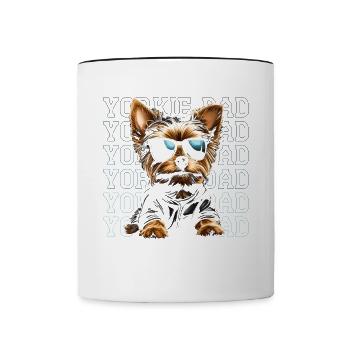 Yorkie Dad - Contrasting Mug - white/black - Front