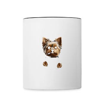 Stalker personnel Yorkie - Mug contrasté - blanc/noir - Devant