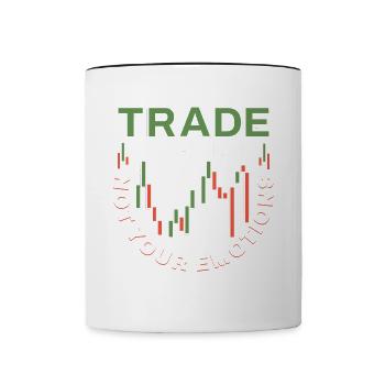 Trade Your Plan Not Your Emotions - Contrasting Mug - white/black - Front