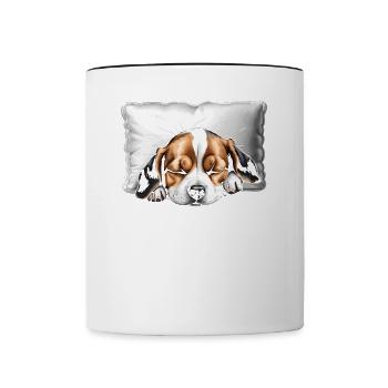 Beagle Chemise de sieste officielle - Mug contrasté - blanc/noir - Devant