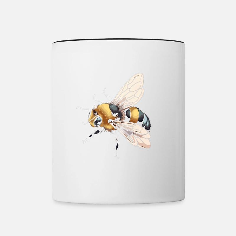 Abeille heureuse - Mug contrasté - blanc/noir