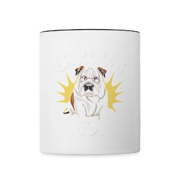 Maman bouledogue - Mug contrasté - blanc/noir - Devant