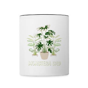 Monstera Dad - Tasse zweifarbig - Weiß/Schwarz - Vorne