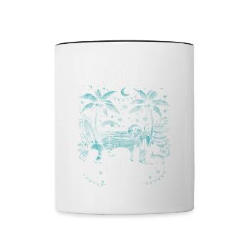 Visite des filles de Malle - Mug contrasté - blanc/noir - Devant