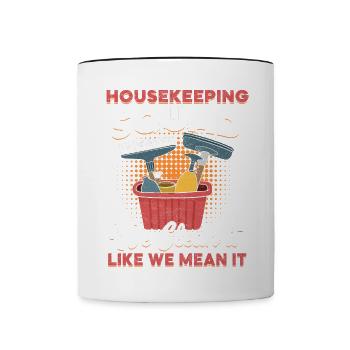 Housekeeping Squad - Contrasting Mug - white/black - Front