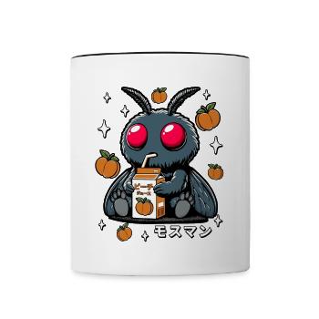Mothman Peach Juice - Contrasting Mug - white/black - Front