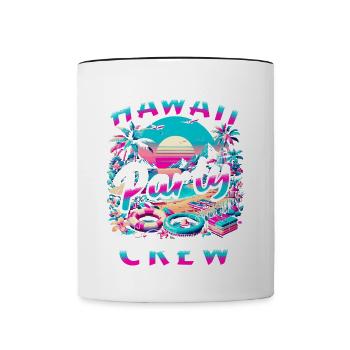 Équipe de fête à Hawaï - Mug contrasté - blanc/noir - Devant