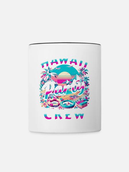 Hawaii Party Crew - Tasse zweifarbig - Weiß/Schwarz