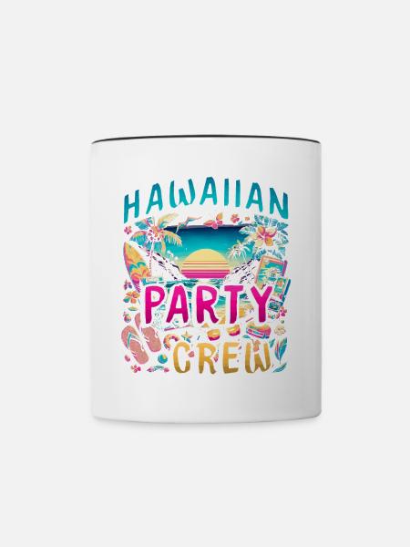 Hawaiian Party Crew - Tasse zweifarbig - Weiß/Schwarz