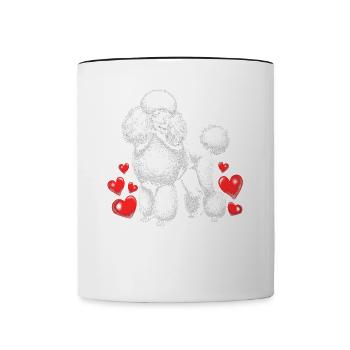 Papa caniche - Mug contrasté - blanc/noir - Devant